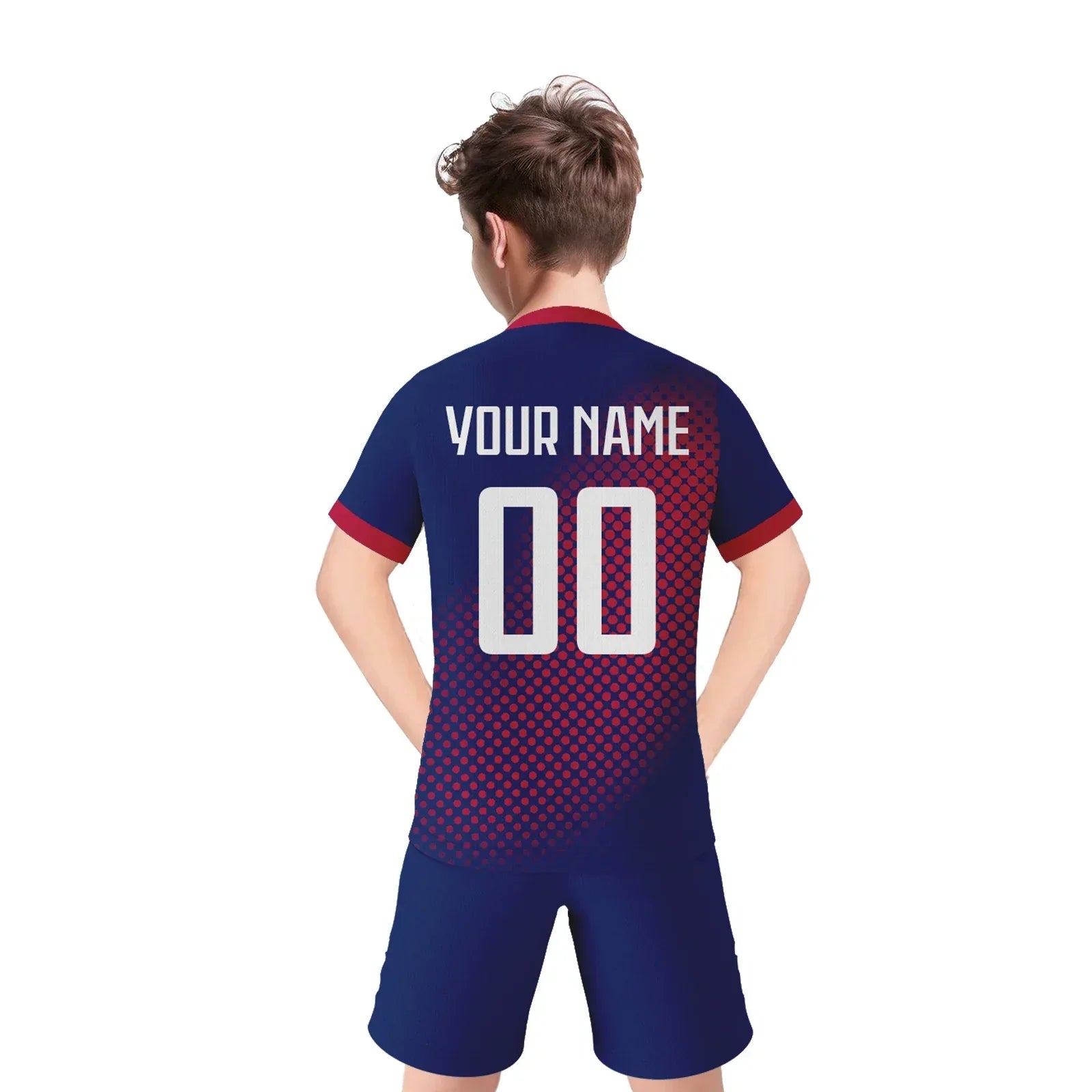 Kids Soccer Jersey And Shorts Set, Customizable Name And Number, Unisex Youth Football Training Uniform - ToylandEU