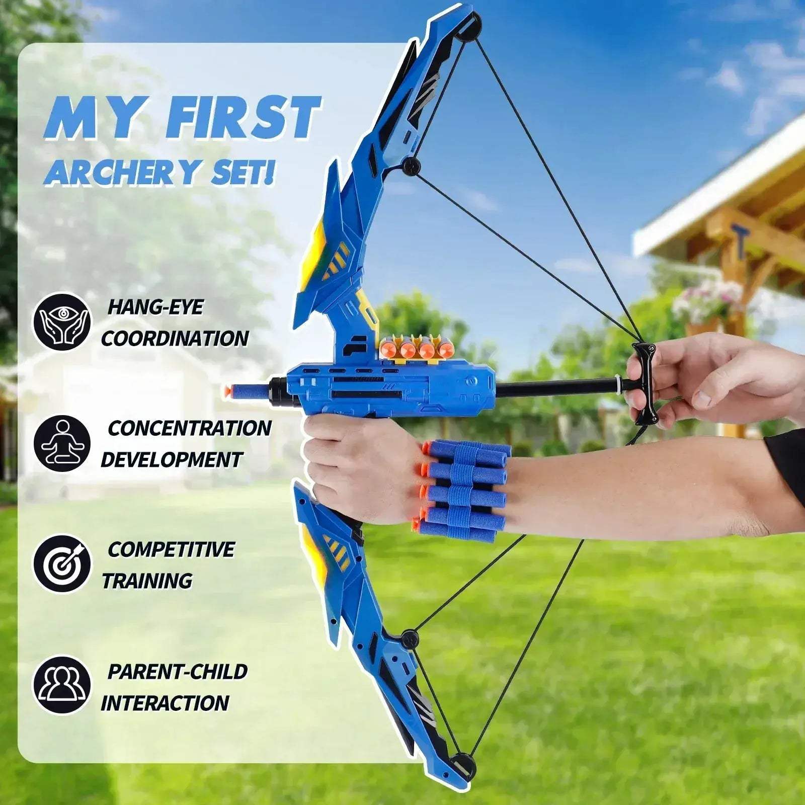 Kids Soft Dart Archery Set With LED Lights Indoor Play - ToylandEU
