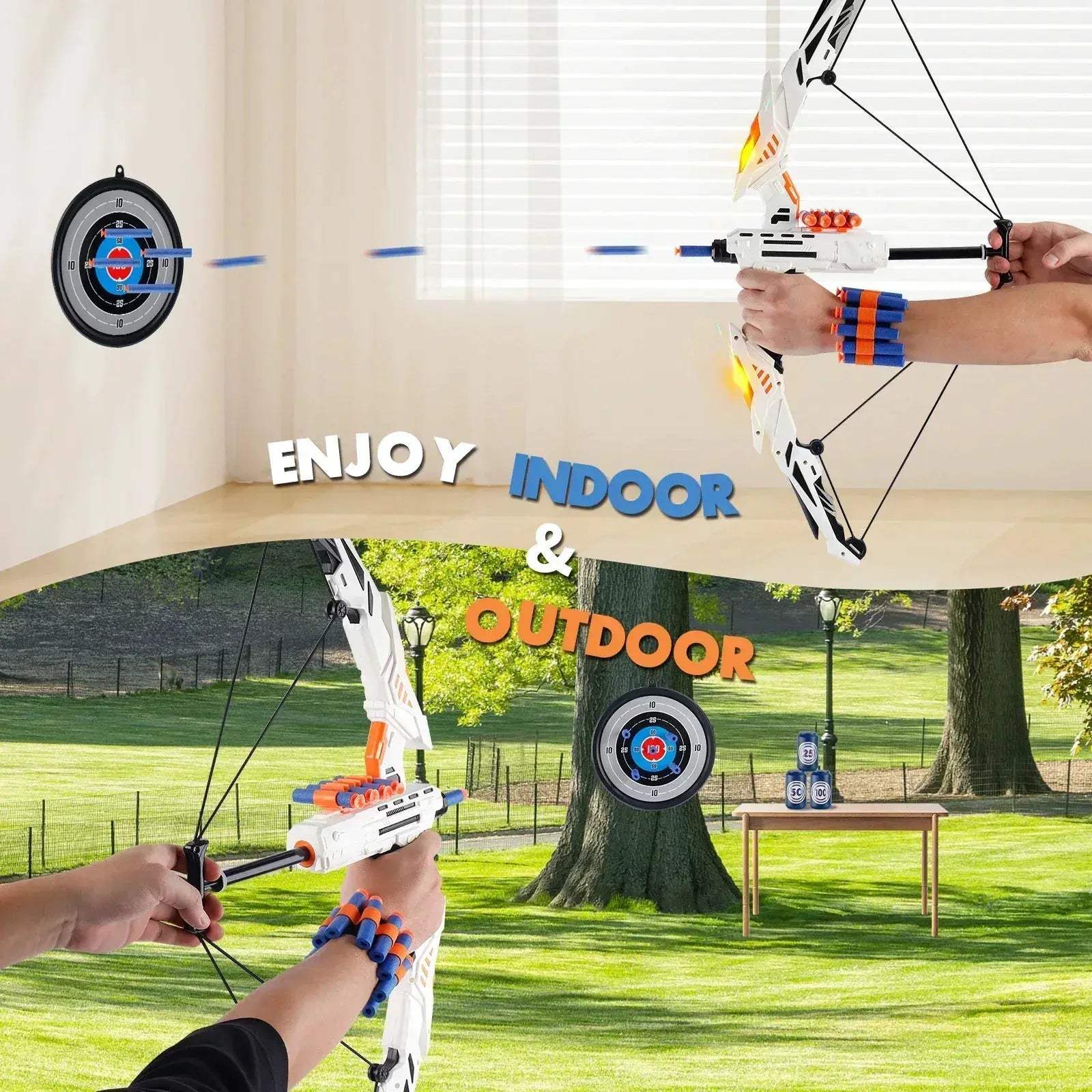 Kids Soft Dart Archery Set With LED Lights Indoor Play - ToylandEU