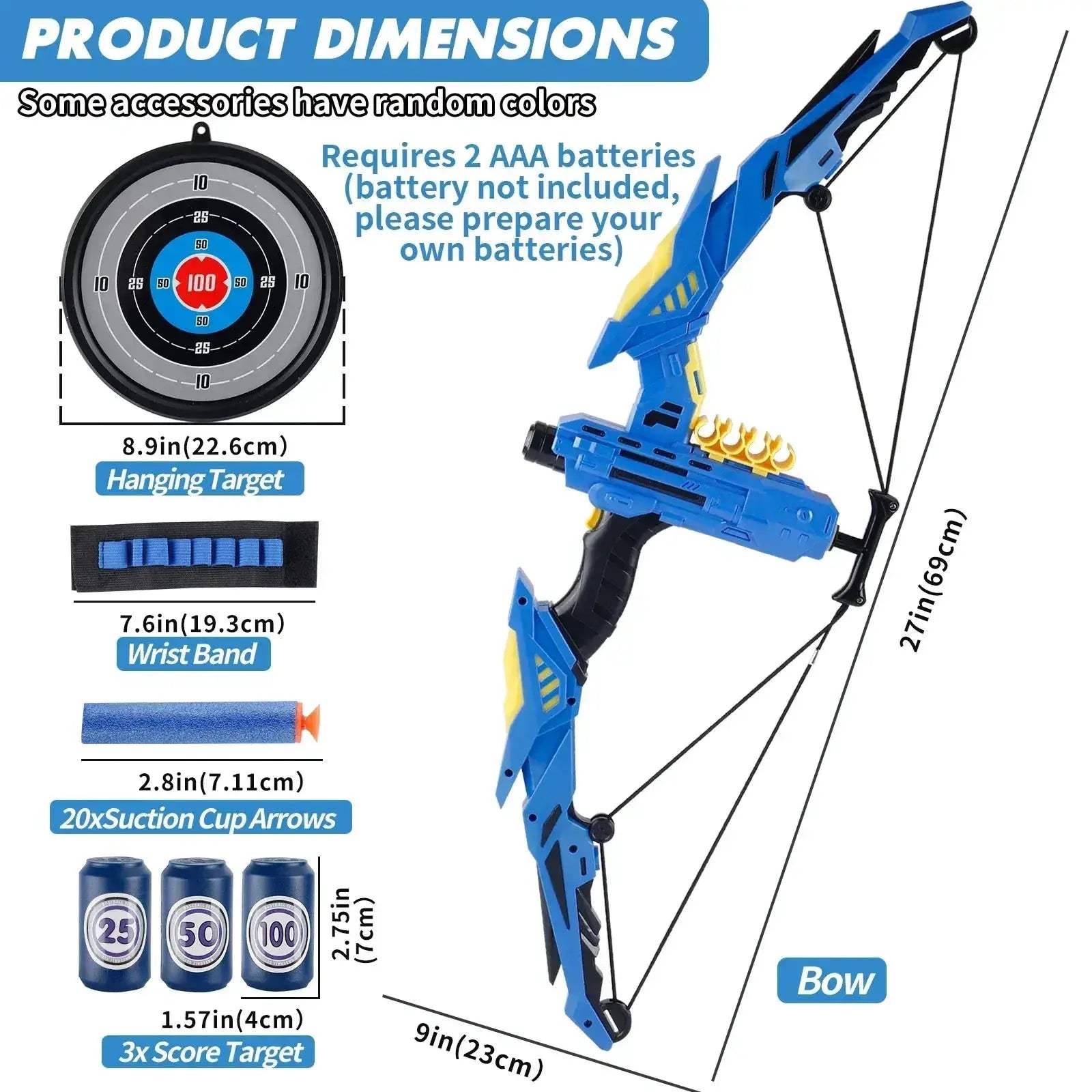 Kids Soft Dart Archery Set With LED Lights Indoor Play - ToylandEU
