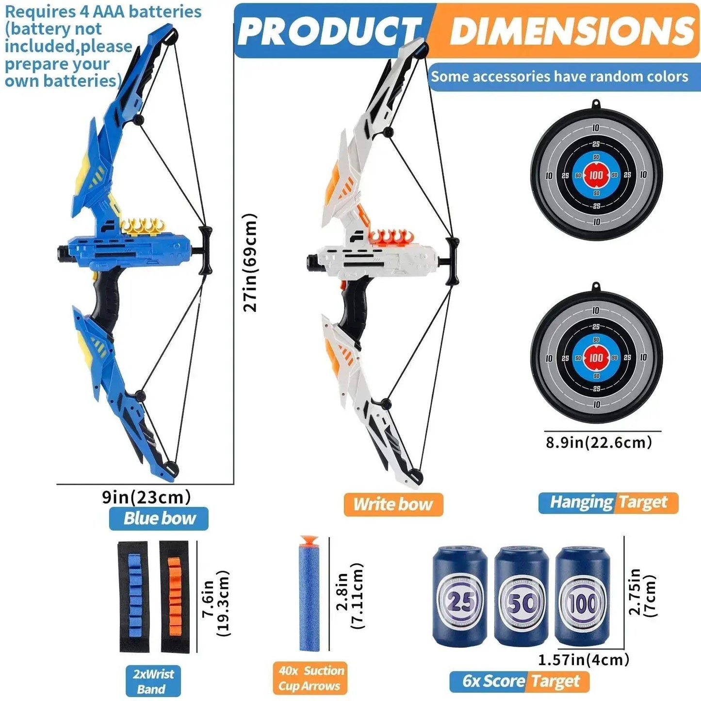 Kids Soft Dart Archery Set With LED Lights Indoor Play - ToylandEU