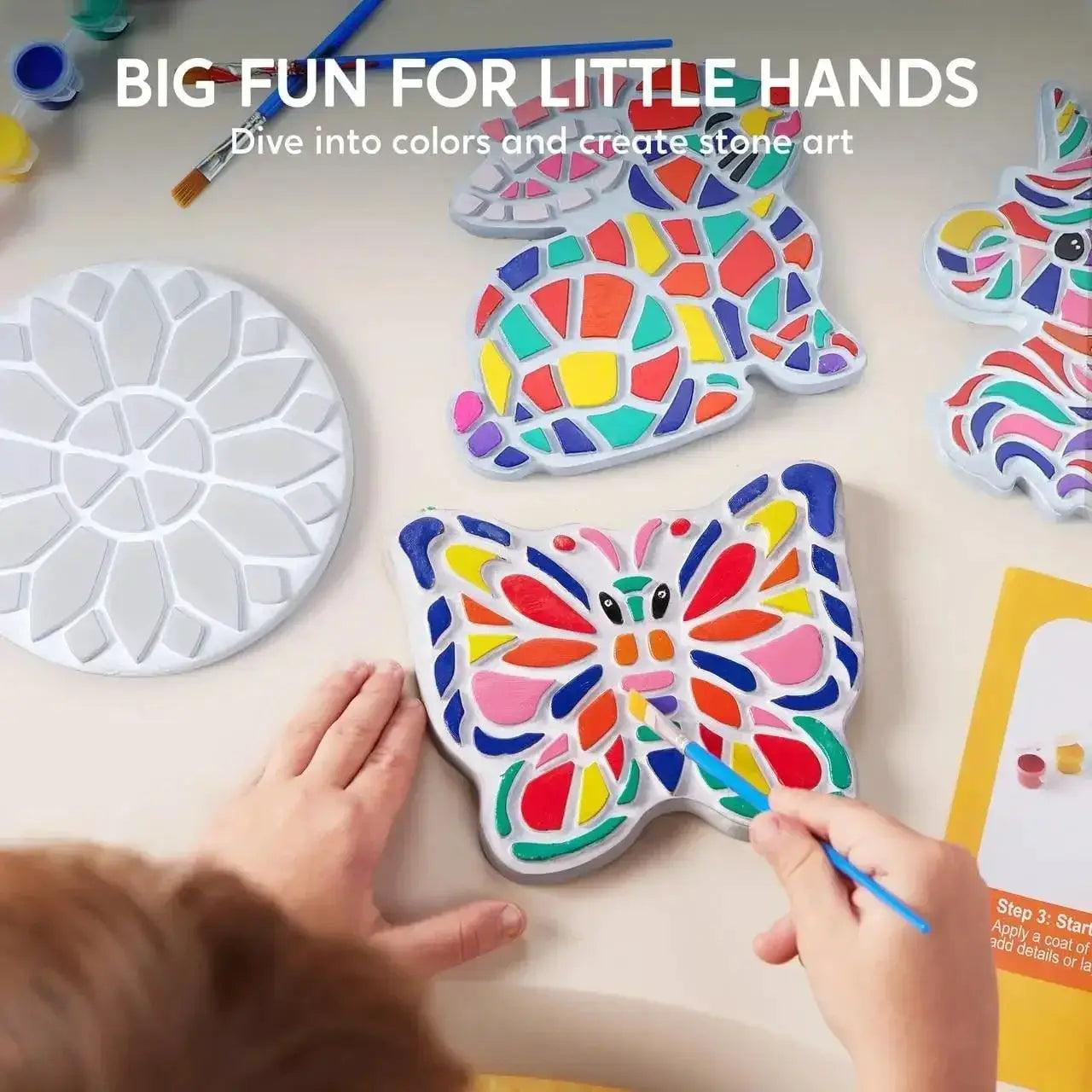  Kids Stepping Stones Painting Kit Five Unique Designs -  ToylandEU™