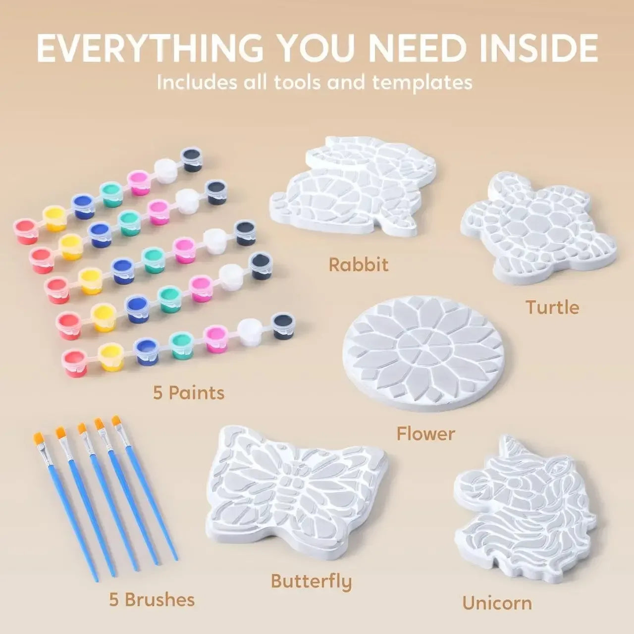 Kids Stepping Stones Painting Kit With Five Unique Designs - ToylandEU