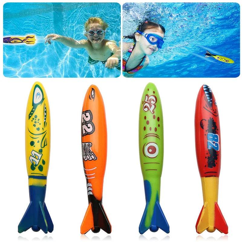 Kids Summer Shark Rocket Throwing Toy Swimming Pool Dive Game Water Fun Toys Baby Educational Bath Toys Gifts - ToylandEU