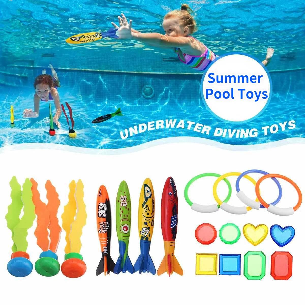 Kids Summer Shark Rocket Throwing Toy Swimming Pool Dive Game Water Fun Toys Baby Educational Bath Toys Gifts - ToylandEU