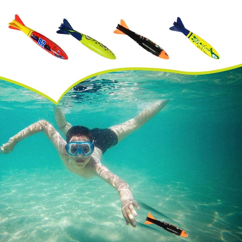 Kids Summer Shark Rocket Throwing Toy Swimming Pool Dive Game Water Fun Toys Baby Educational Bath Toys Gifts - ToylandEU