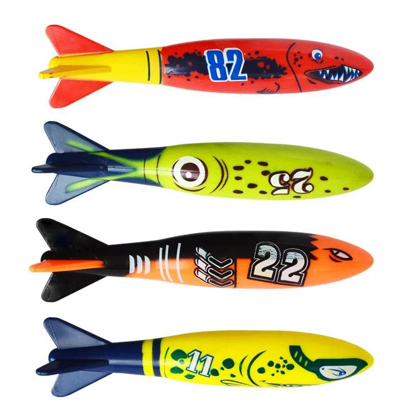 Kids Summer Shark Rocket Throwing Toy Swimming Pool Dive Game Water Fun Toys Baby Educational Bath Toys Gifts - ToylandEU