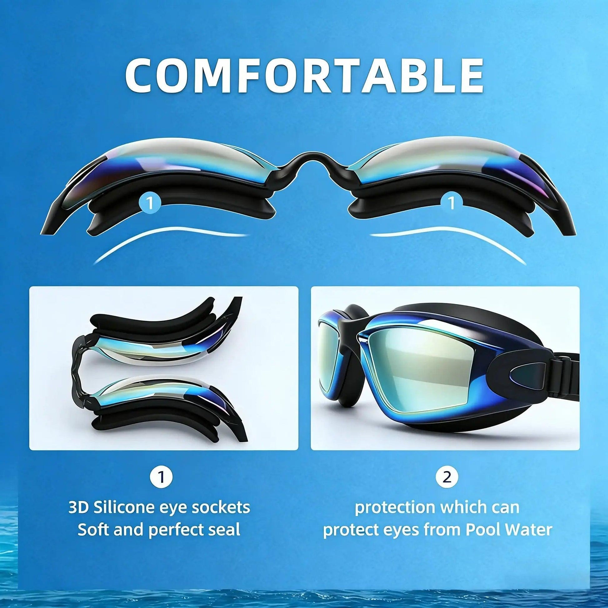  Kids Swimming Goggles Silicone Skirt Clear HD View -  ToylandEU™