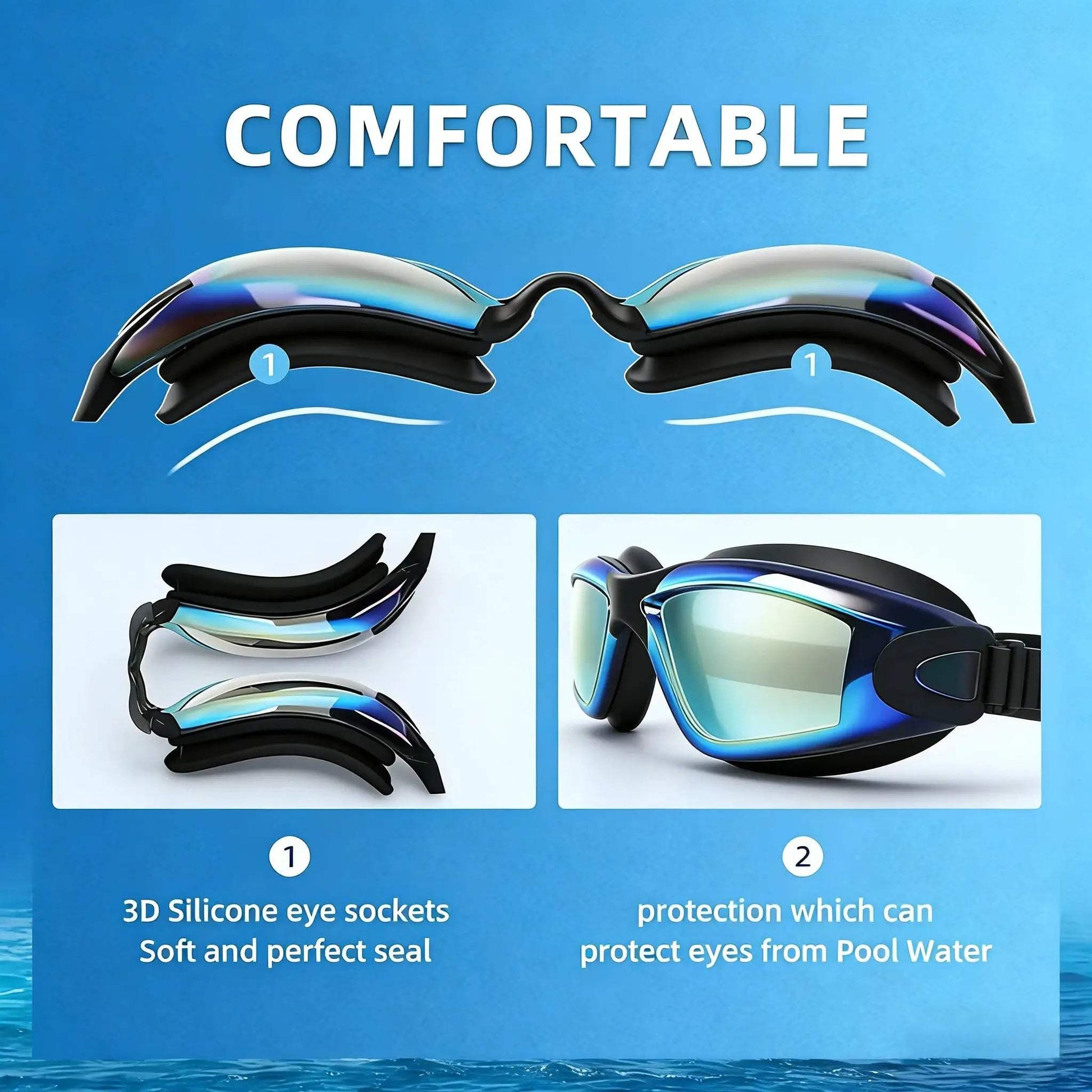  Kids Swimming Goggles Silicone Skirt Clear HD View -  ToylandEU™