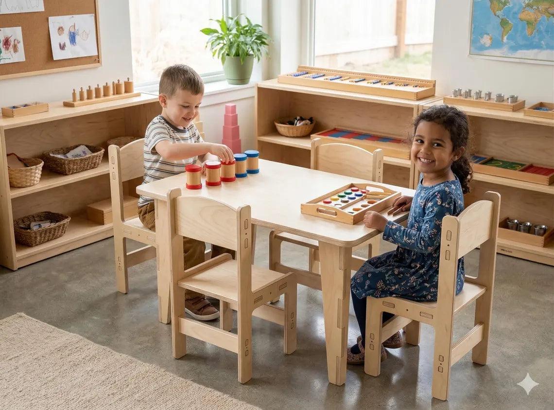 Kids Table Baltic Birch Small Rectangular Toylandeu