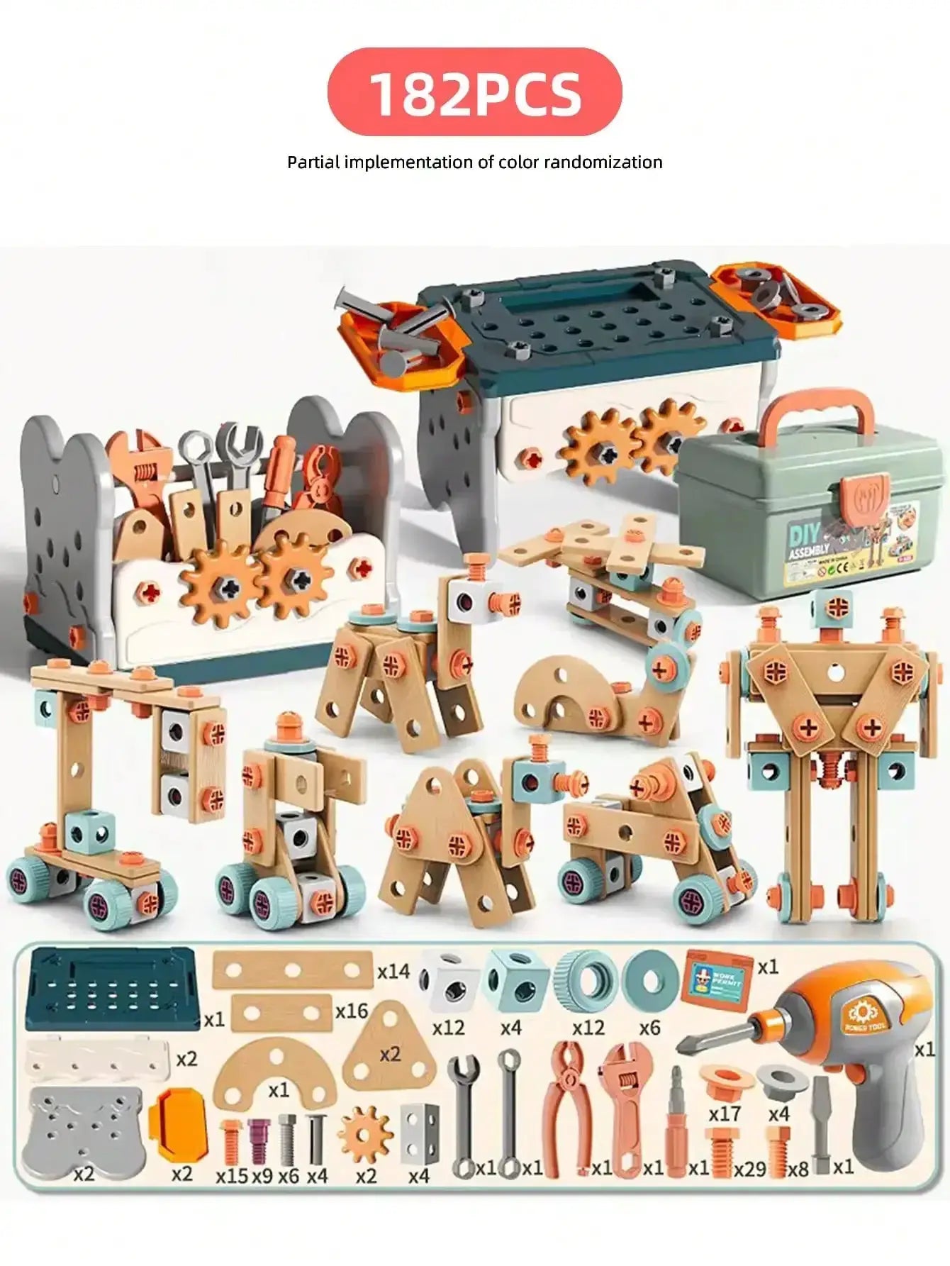 Kids Tool Set STEM Toy For DIY Nut Assembly Educational - ToylandEU