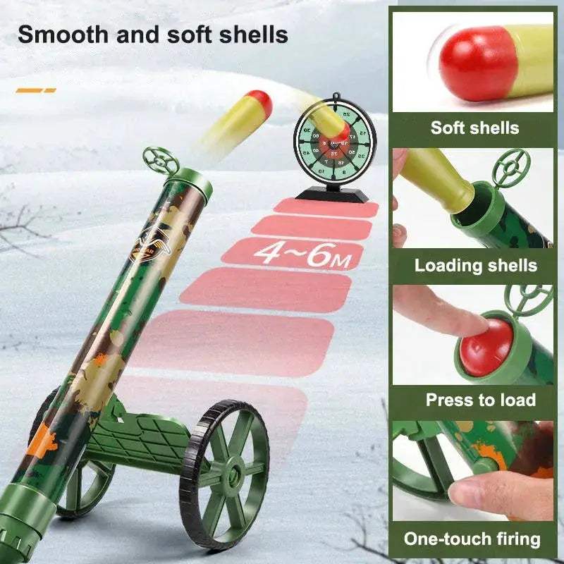 Kids Toy Gun With Wheels Simulated Automatic Rocket Launcher - ToylandEU