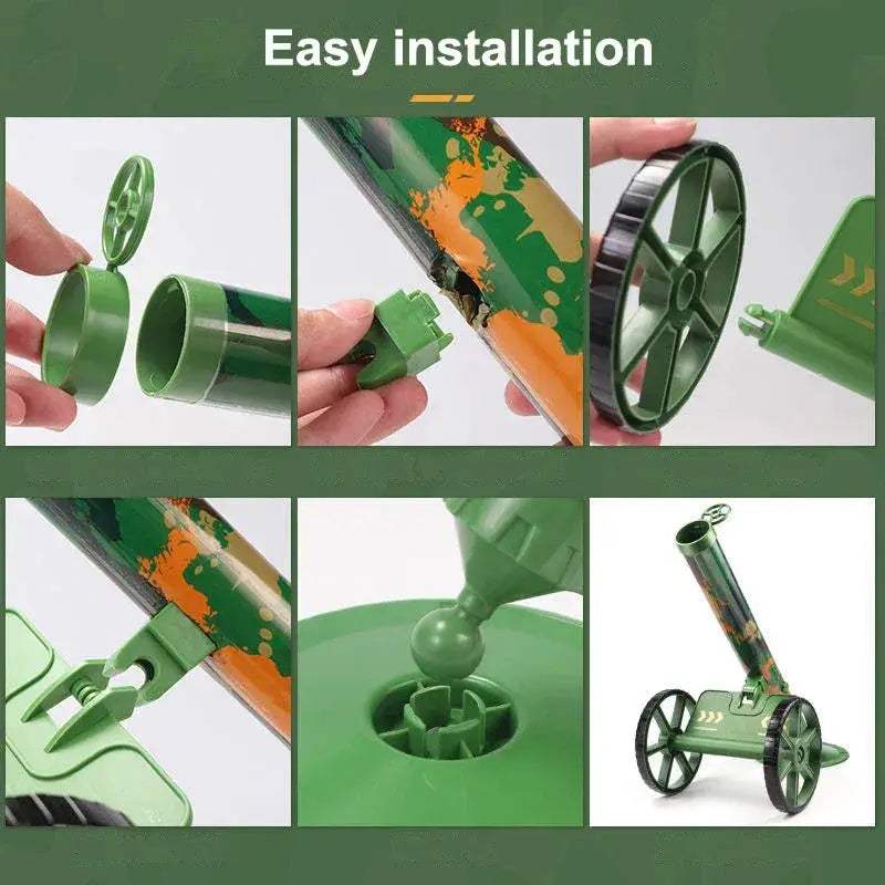Kids Toy Gun With Wheels Simulated Automatic Rocket Launcher - ToylandEU