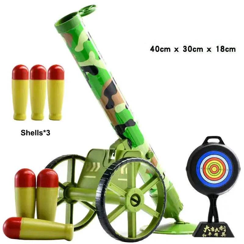 Kids Toy Gun With Wheels Simulated Automatic Rocket Launcher - ToylandEU