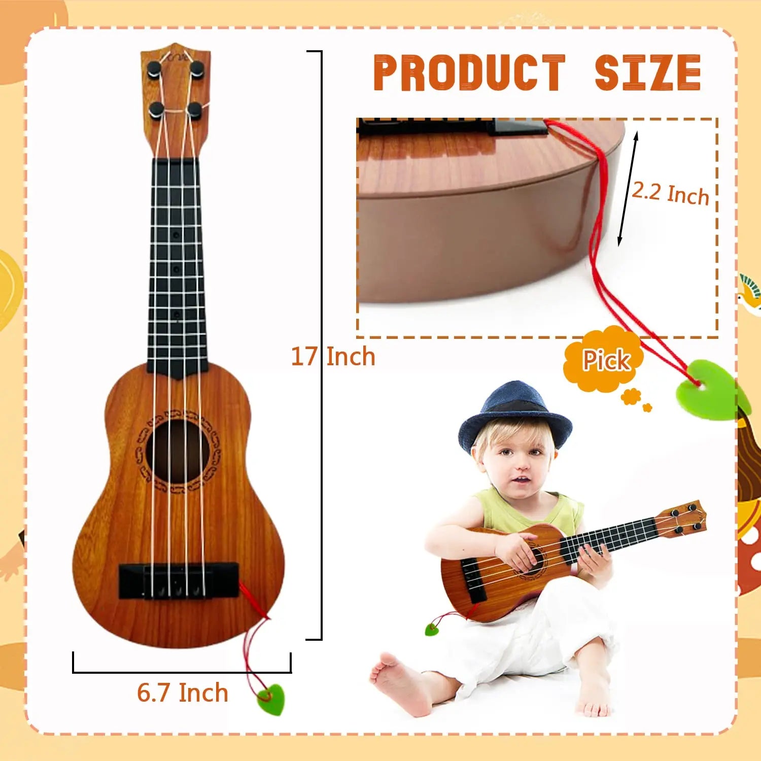 Kids Ukulele Toy For Toddlers Educational Music Instrument - ToylandEU