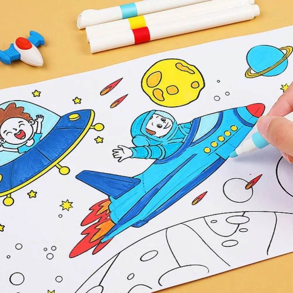 Kids' Ultimate Dinosaur & Space Exploration Coloring Roll - Imaginative Art Fun - ToylandEU