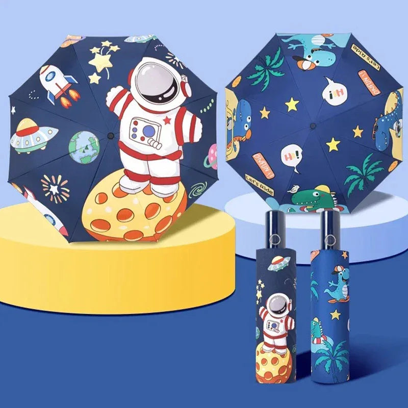 Kids Umbrella Astronaut Dinosaur UV Resistant Windproof Foldable - ToylandEU