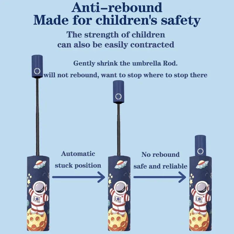 Kids Umbrella Astronaut Dinosaur UV Resistant Windproof Foldable - ToylandEU