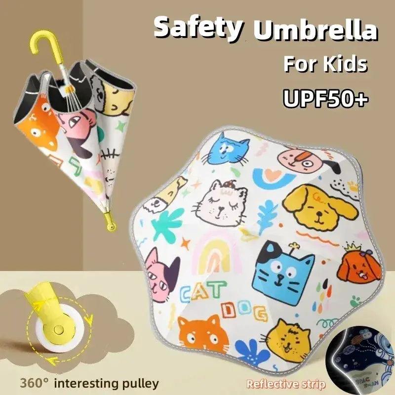  Kids Umbrella Reflective Strip UPF50 Sun Rain Shield -  ToylandEU™