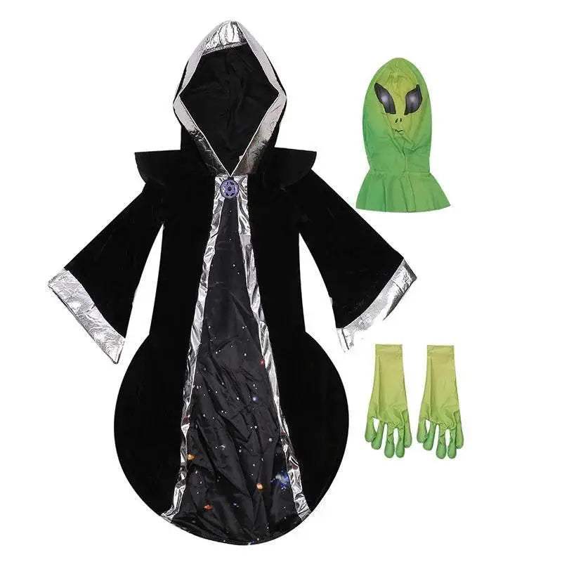 Kids Unisex ET Alien Costume with Cloak & Headgear for Halloween Fun - ToylandEU