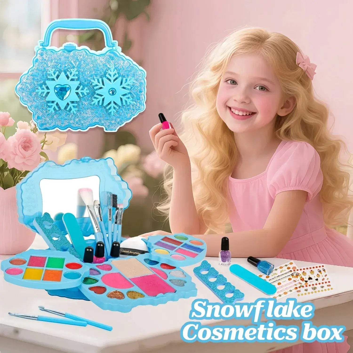 Kids Washable Makeup Kit For Girls With Nail Art Accessories - ToylandEU
