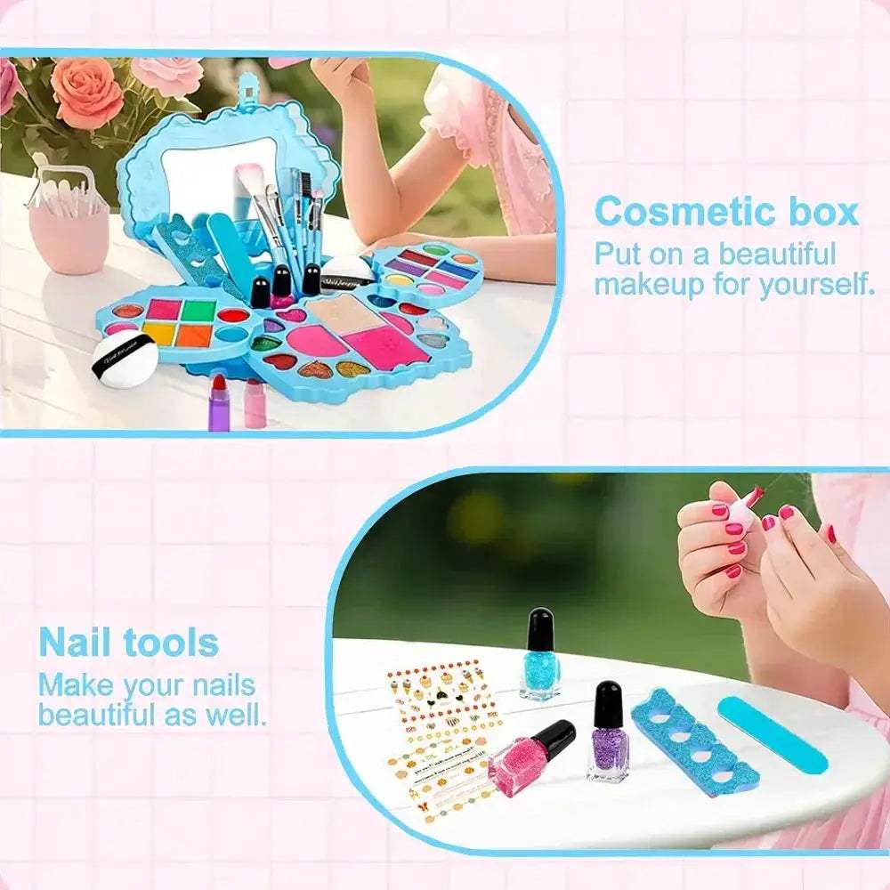 Kids Washable Makeup Kit For Girls With Nail Art Accessories - ToylandEU