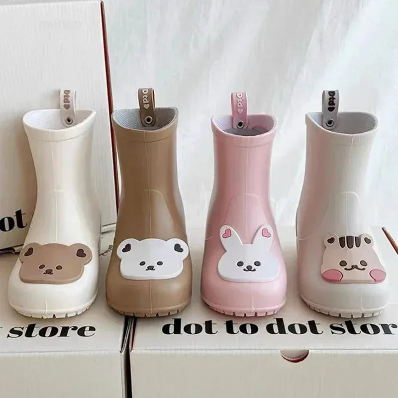 Kids Waterproof Non Slip Rain Boots With Cartoon Animals - ToylandEU