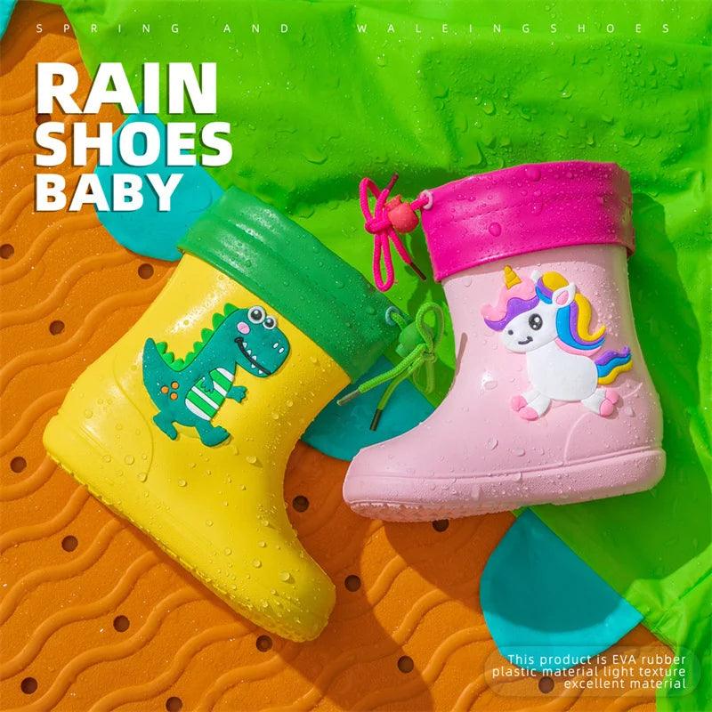 Kids Waterproof Rain Boots | Antiskid Slip-On | Toylandeu