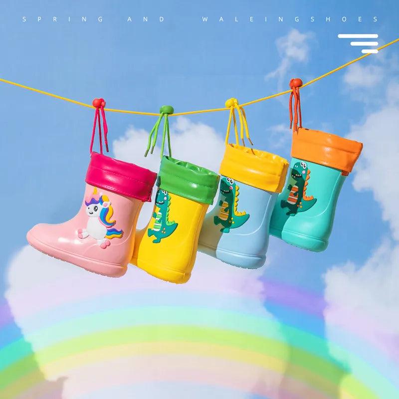 Kids Waterproof Rain Boots | Antiskid Slip-On | Toylandeu