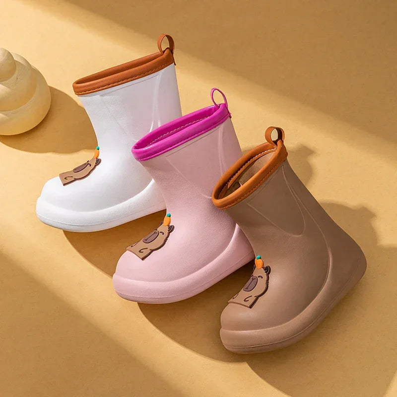 Kids Waterproof Rain Boots Capybara Design Slip On - ToylandEU