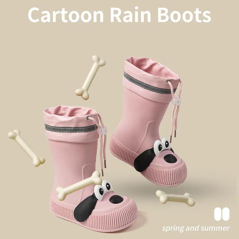 Kids Waterproof Rain Boots With Puppy Design | Toylandeu