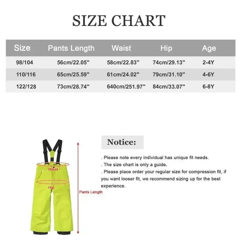  Kids Waterproof Ski Pants With Warm Pockets -  ToylandEU™