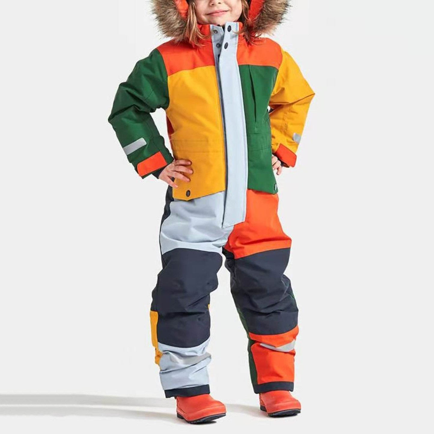 Kids Winter Ski Jumpsuit - Warm, Windproof Fleece Overall for Boys and Girls, Ideal for Snowboarding and Outdoor Play - ToylandEU