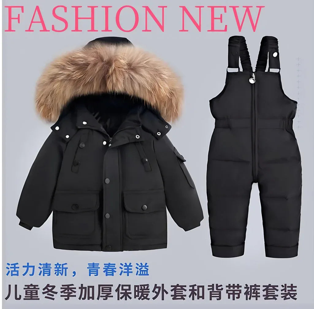 Kids Winter Ski Suit Set Two Piece With Removable Hood - ToylandEU