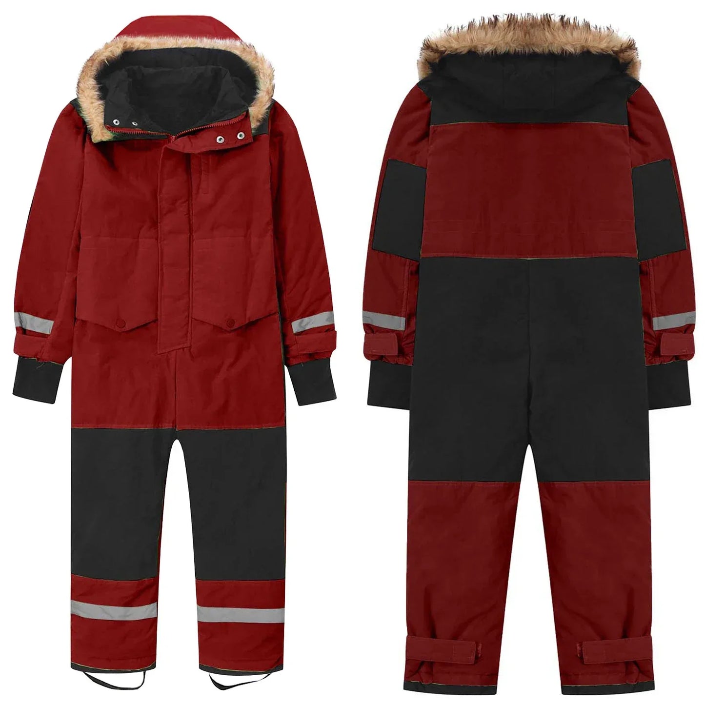Kids Winter Ski Suit With Fur Hood Windproof Warmth Outdoor - ToylandEU