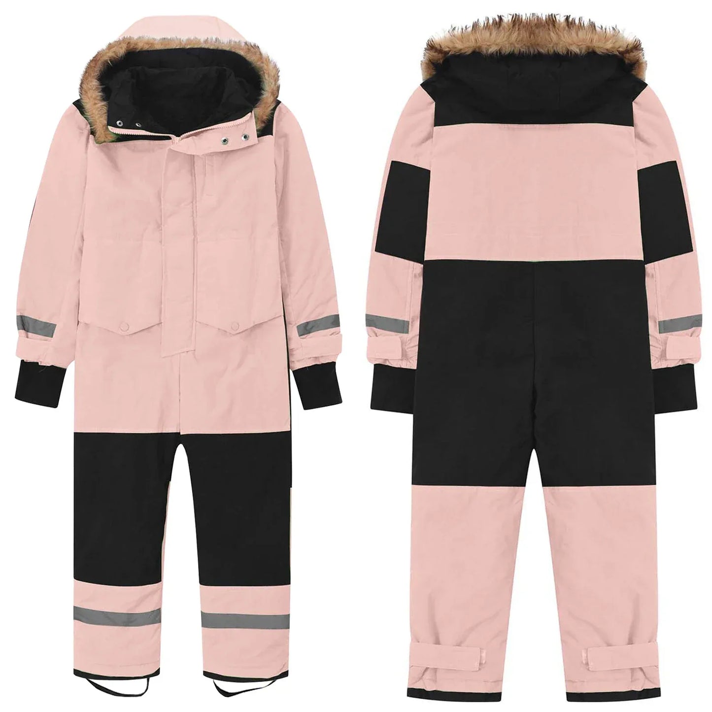 Kids Winter Ski Suit With Fur Hood Windproof Warmth Outdoor - ToylandEU