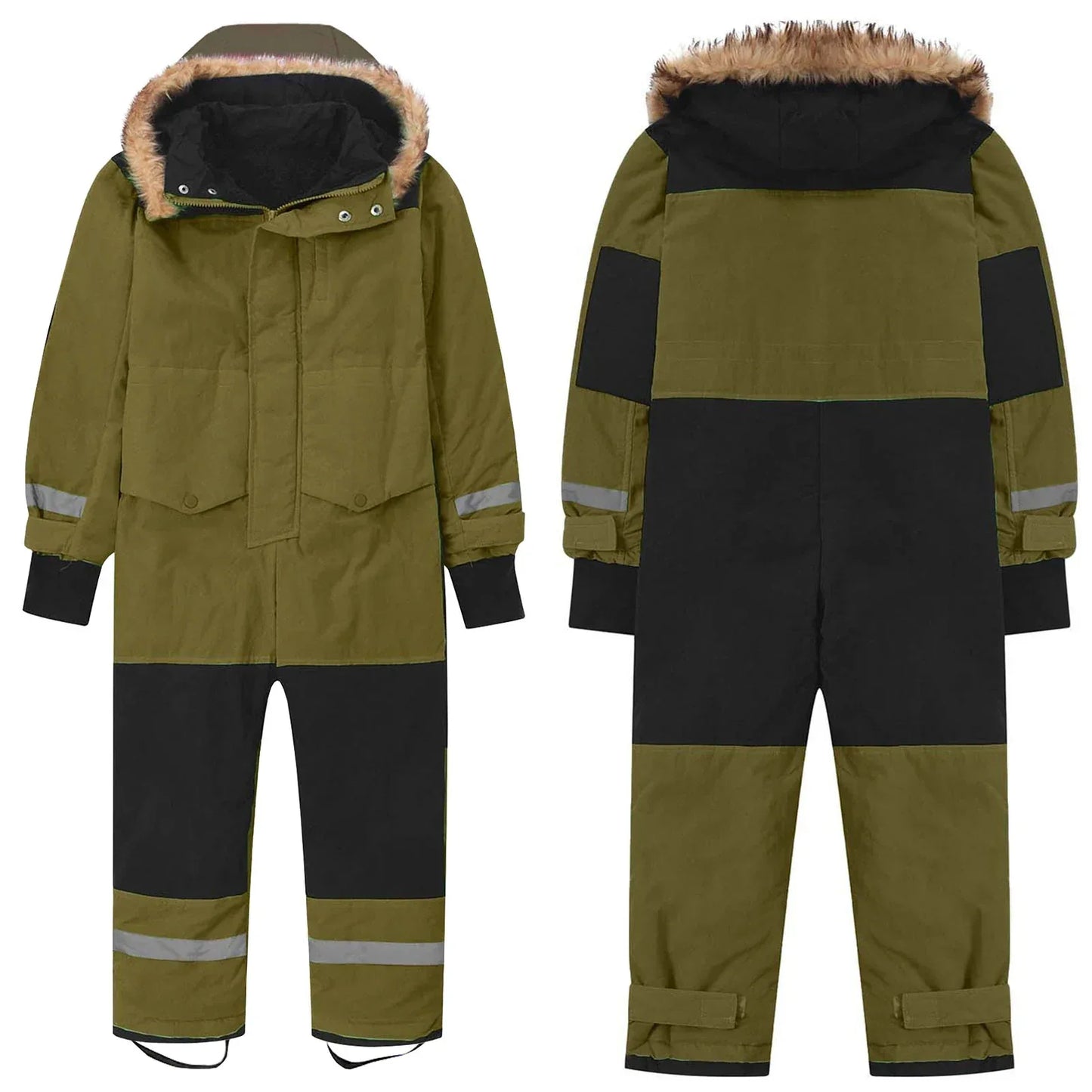 Kids Winter Ski Suit With Fur Hood Windproof Warmth Outdoor - ToylandEU