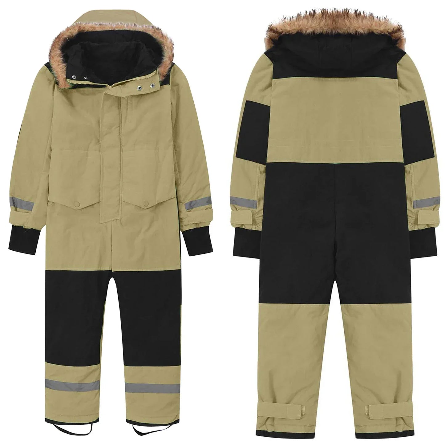 Kids Winter Ski Suit With Fur Hood Windproof Warmth Outdoor - ToylandEU