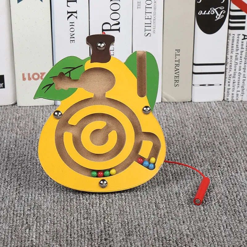 Kids' Wooden Magnetic Maze Handwriting Toy with Animal Shapes Toyland EU