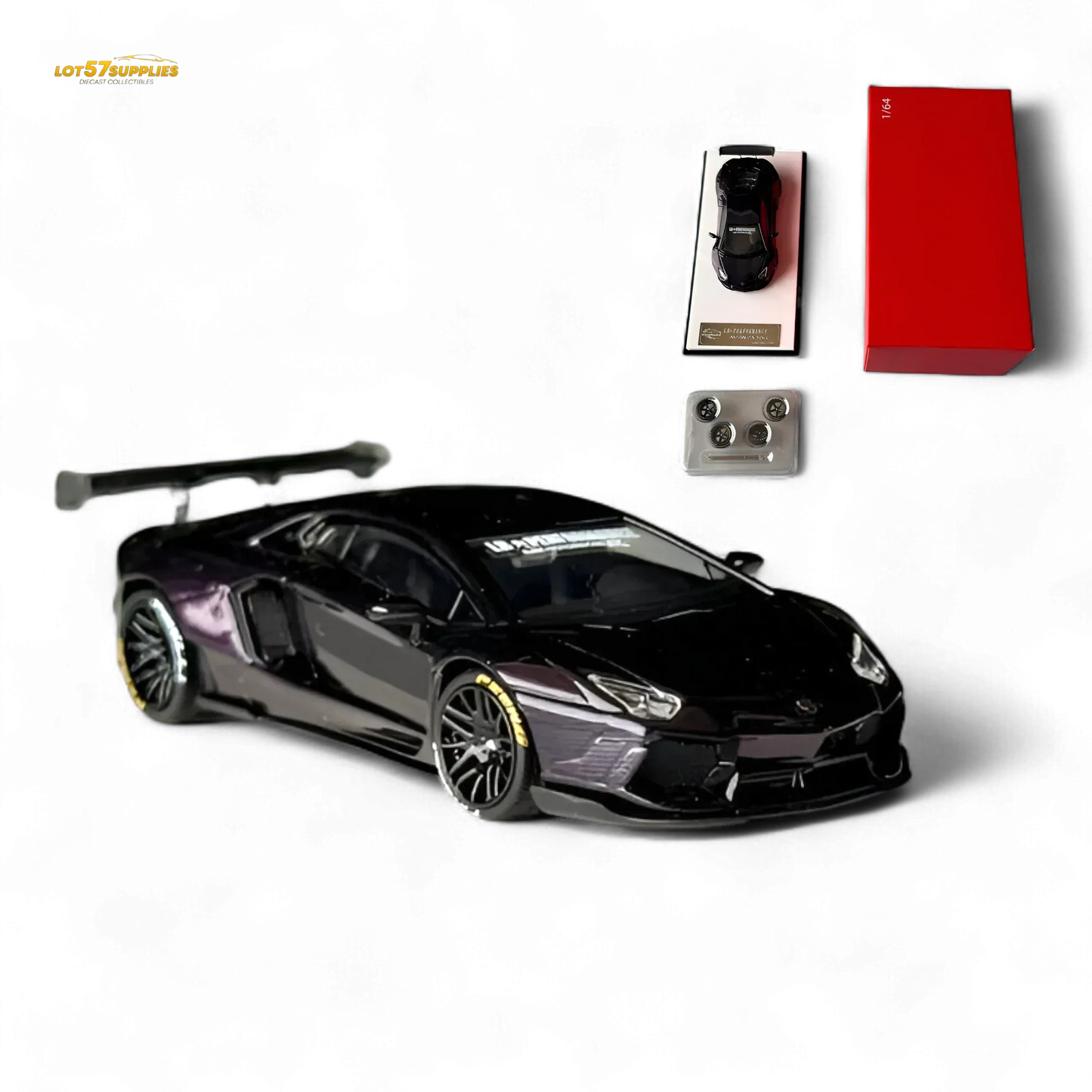 King Model Lamborghini Aventador LP700-4 LB 1.0 Purple Carbon Fiber 1:64 - ToylandEU