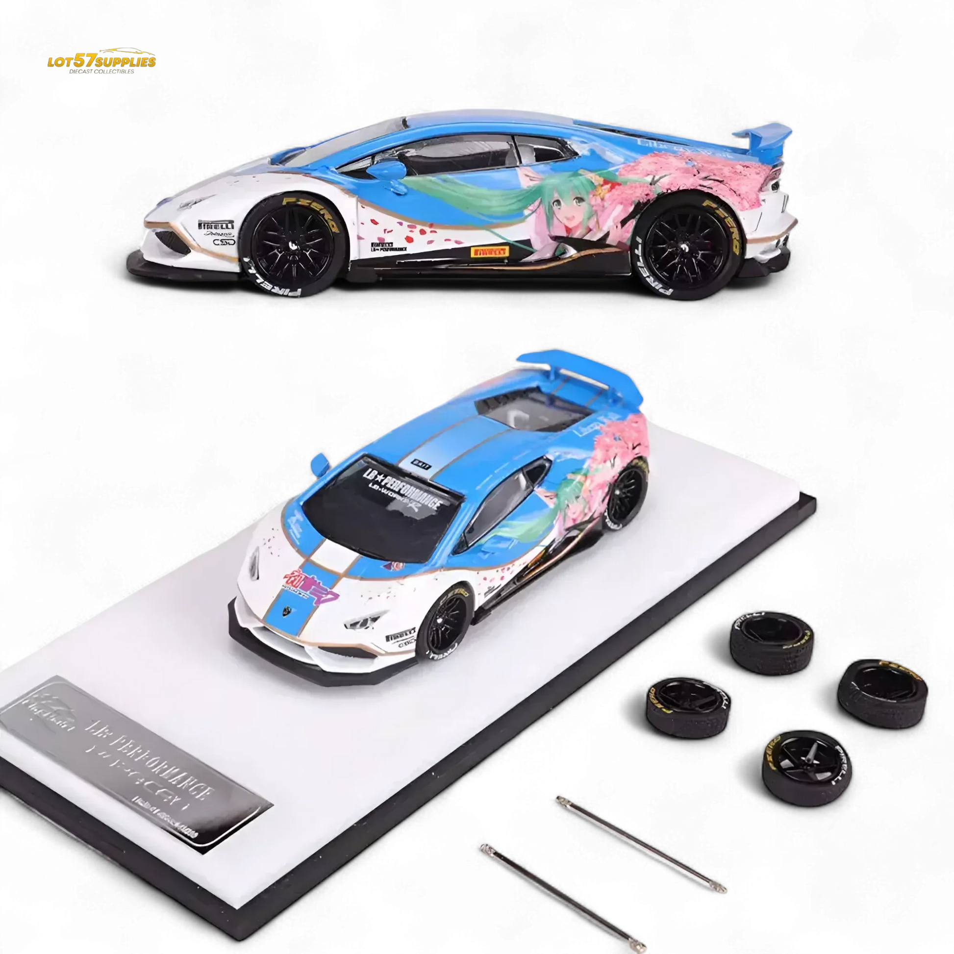 King Model Lamborghini Huracan LP610 LB 1.0 Hatsune Blue 1:64 - ToylandEU