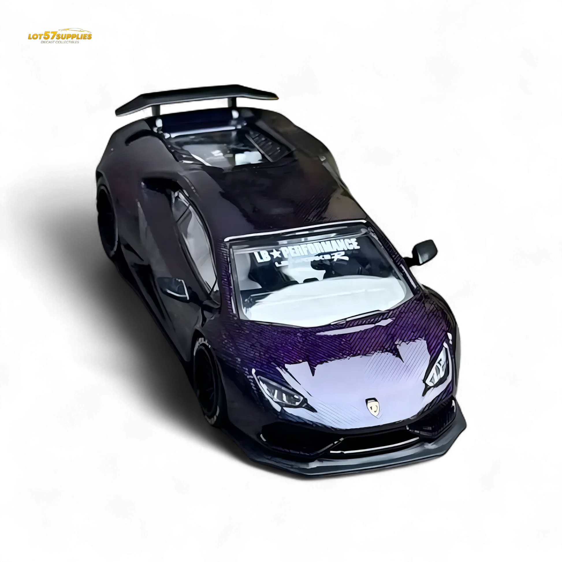 King Model Lamborghini Huracan LP610 LB 1.0 Purple Carbon Fiber 1:64 - ToylandEU