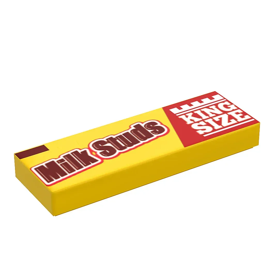 Milk Studs King Size LEGO 1x3 Tile Printed for Minifigs - ToylandEU