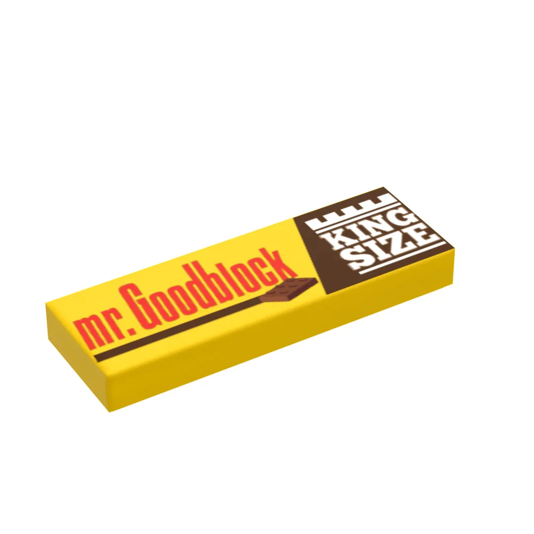 King Size Mr. Goodblock Printed 1x3 Tile made using LEGO tile - ToylandEU