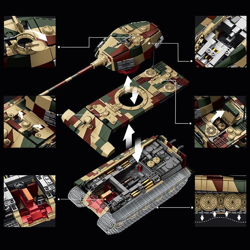  King Tiger Tank | 1780 Pcs Lego Compatible | Toylandeu™ 