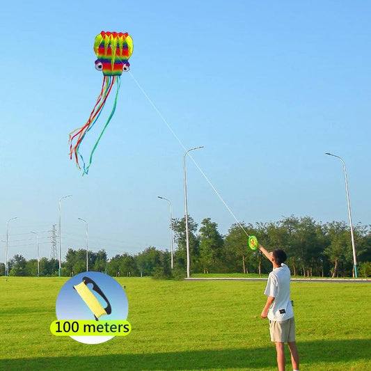  Kite | Octopus 3D Design with 100m Line | Toylandeu™ 