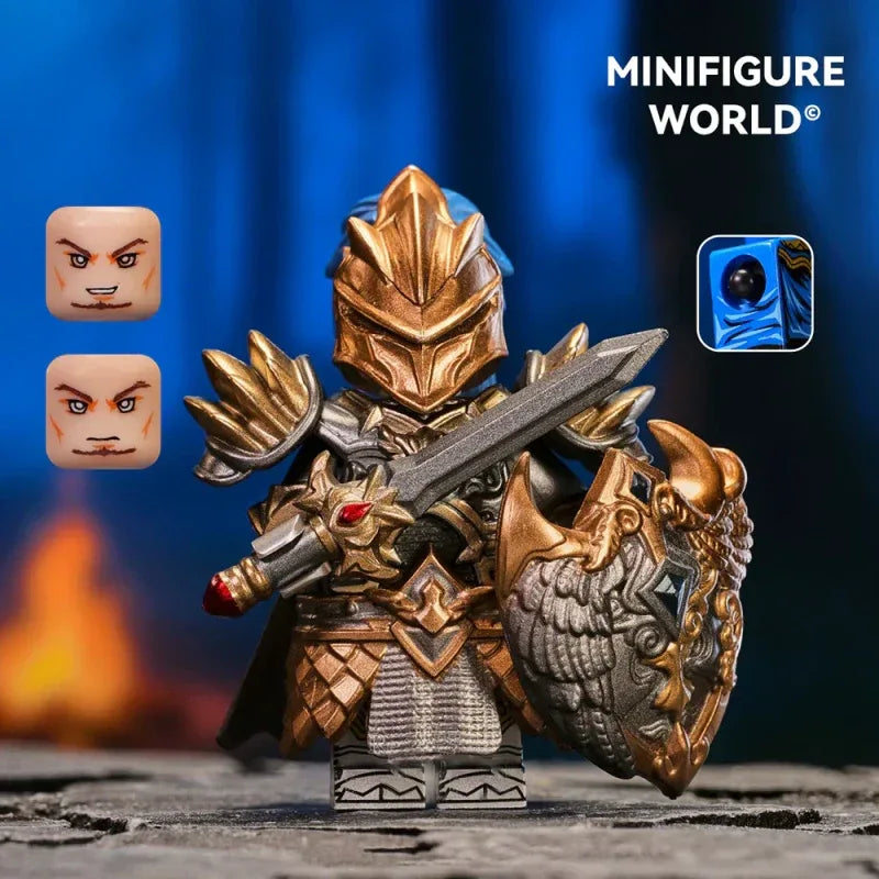 Knight Figure Round Table Collectible in ABS Plastic for Desk or Shelf Display, Durable Knight Figure - ToylandEU