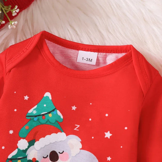 Koala Christmas 3 Piece Baby Set 0 To 18 Months Polyester Spandex Hat Top Pants - ToylandEU