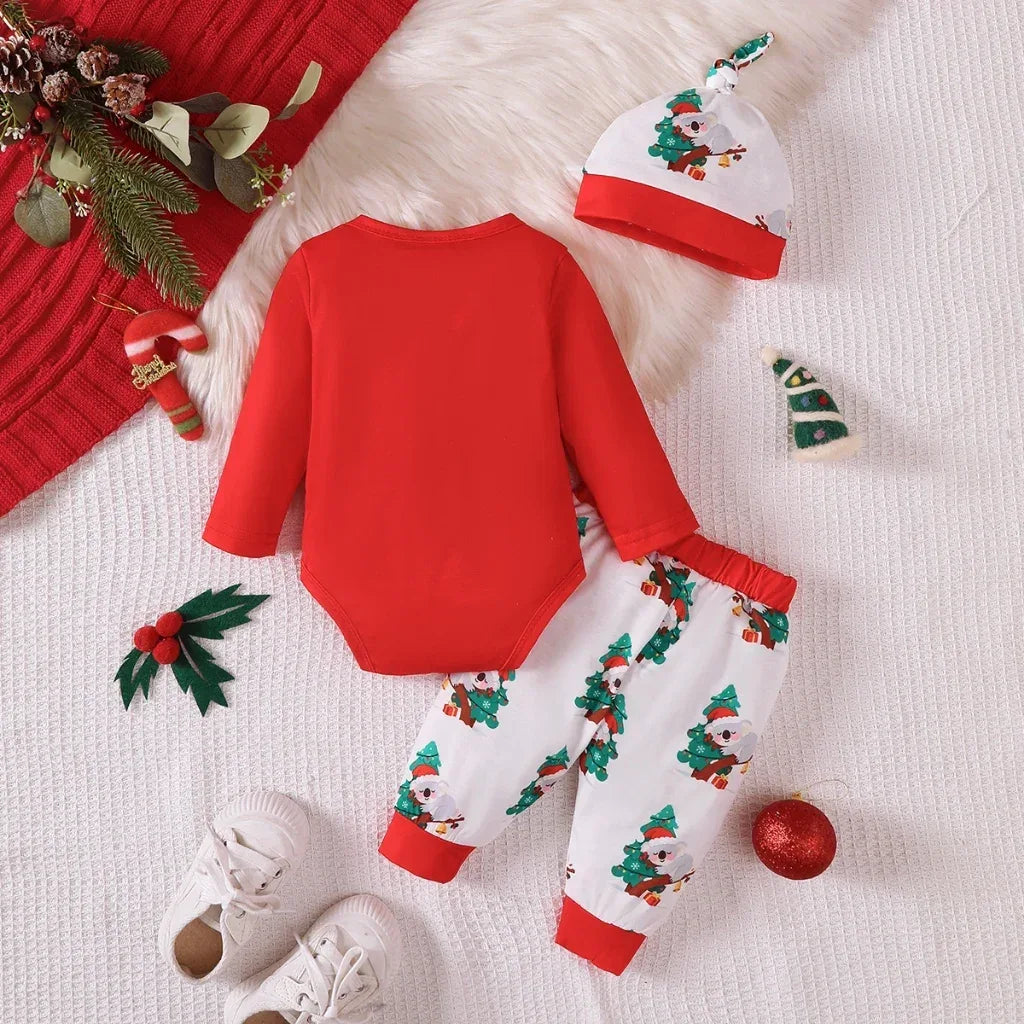 Koala Christmas 3 Piece Baby Set 0 To 18 Months Polyester Spandex Hat Top Pants - ToylandEU