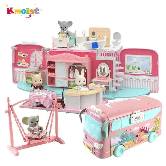  Koala Tour Bus Dollhouse Set Durable ABS Plastic -  ToylandEU™